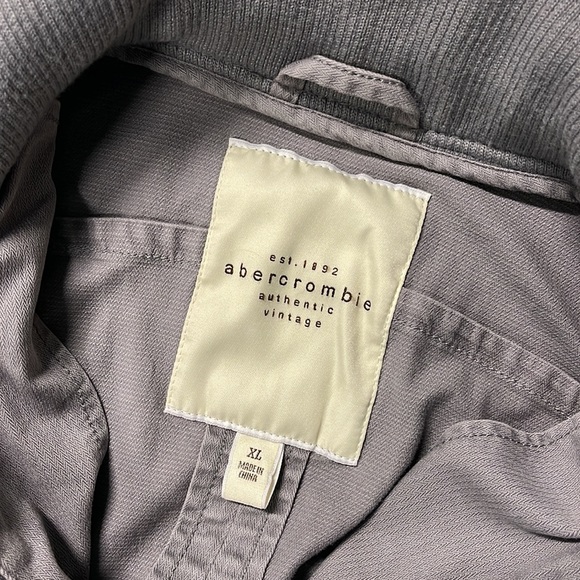 ABERCROMBIE AUTHENTIC VINTAGE GRAY COTTON BOMBER JUNIOR SIZE XL - Picture 6 of 10